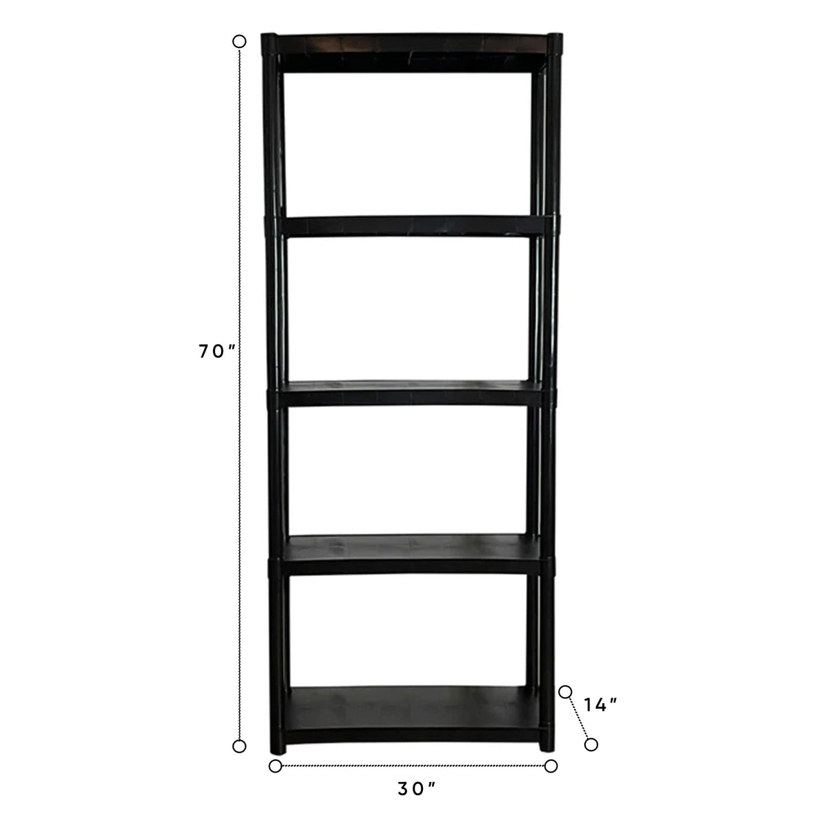 Juggernaut 70" Plastic 5 Tier Garage/Shed Utility Shelving , Black (For Parts)