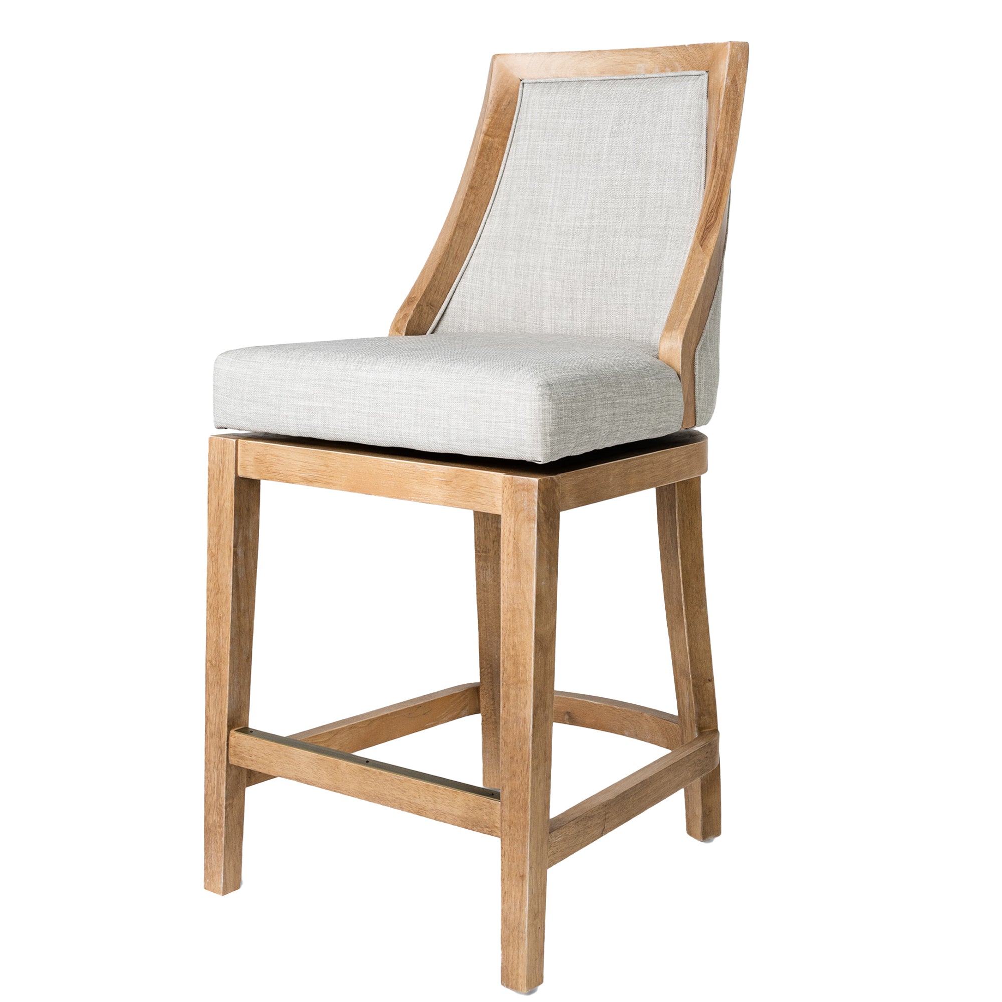 Maven Lane Vienna High-Back Swivel Stool Weathered Oak, Counter Height(Open Box) - VMInnovations