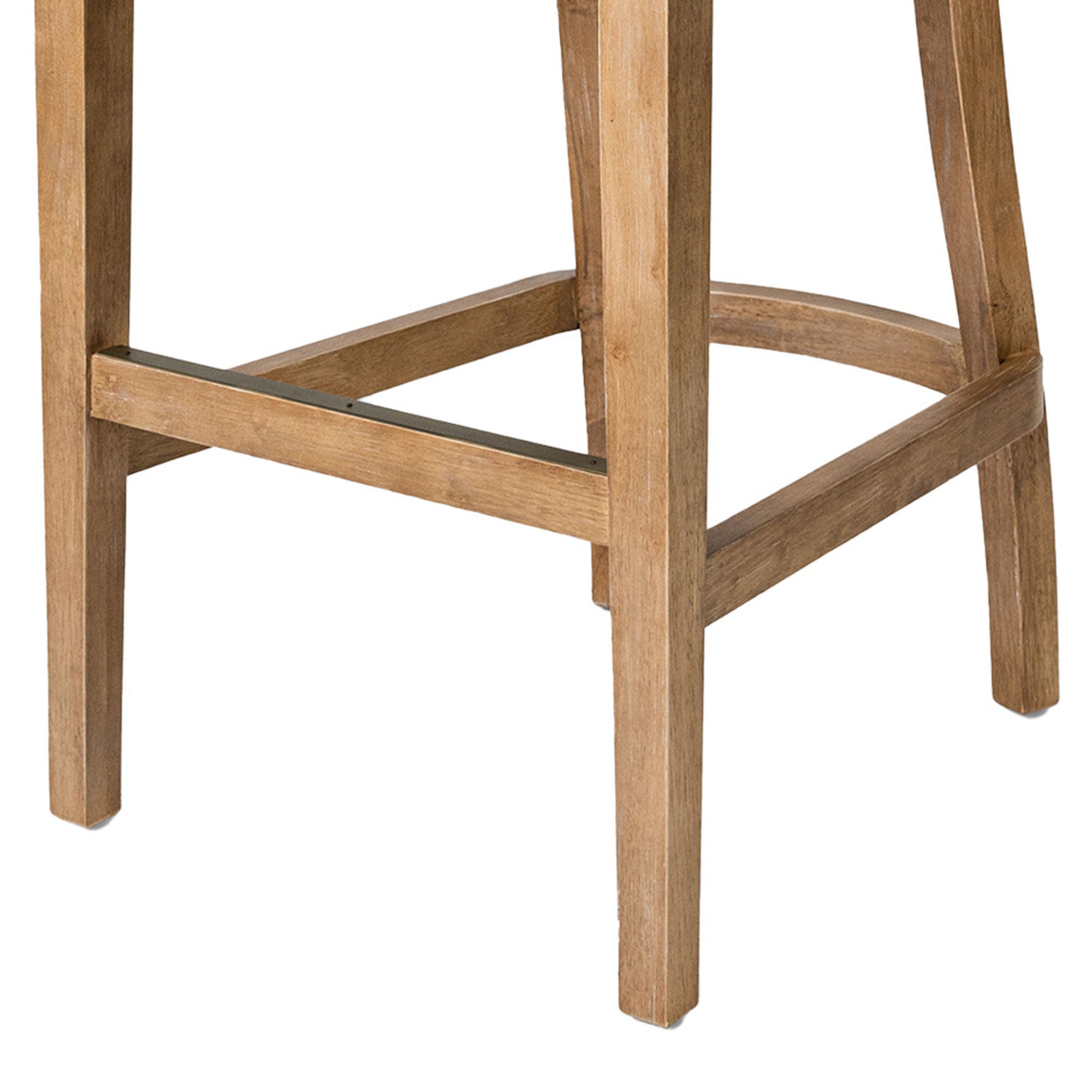 Maven Lane Vienna Bar Stool in Weathered Oak Finish w/ Sand Color Fabric Upholstery - VMInnovations