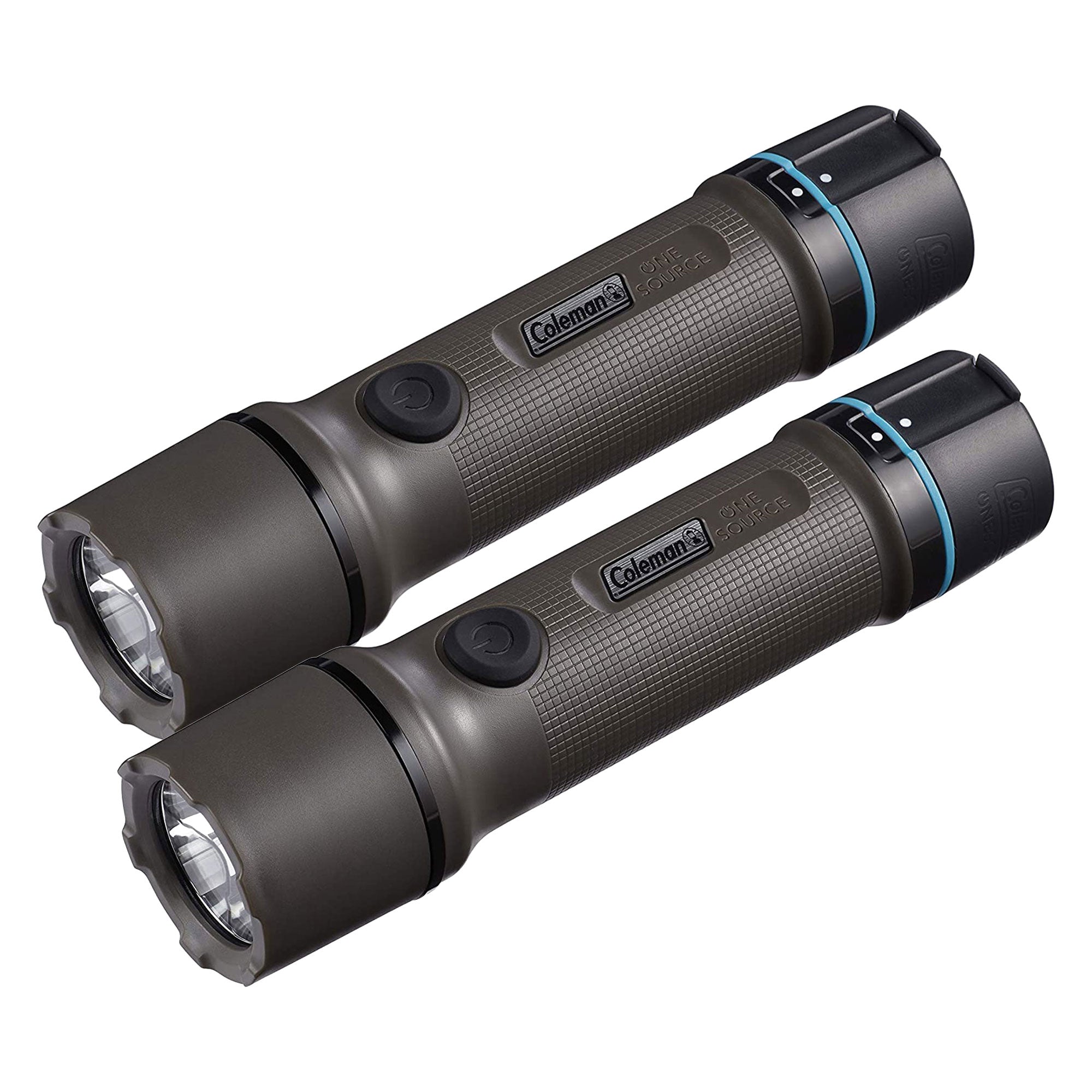 Coleman OneSource 600 Lumens Rechargeable Lithium Ion Camping Flashlight, 2 Pack