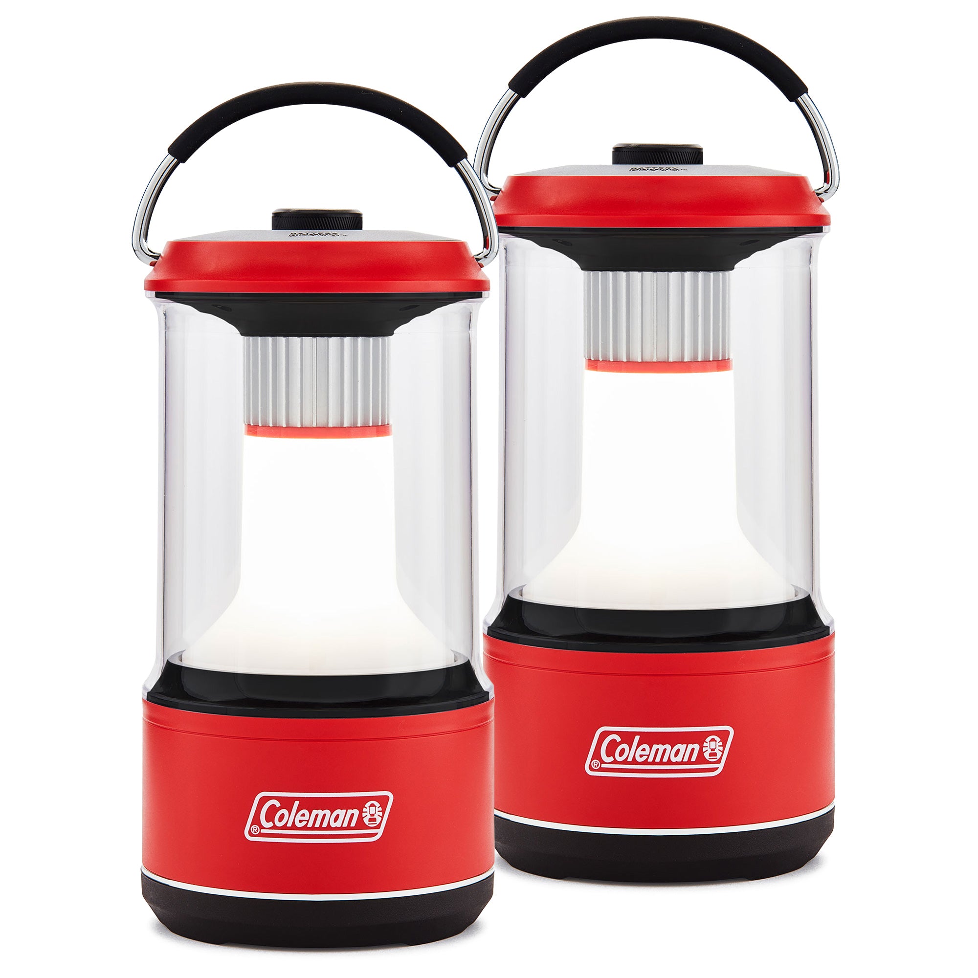 Coleman 800 Lumens LED Outdoor Camping Light Lantern w/BatteryGuard, Red(2 Pack)