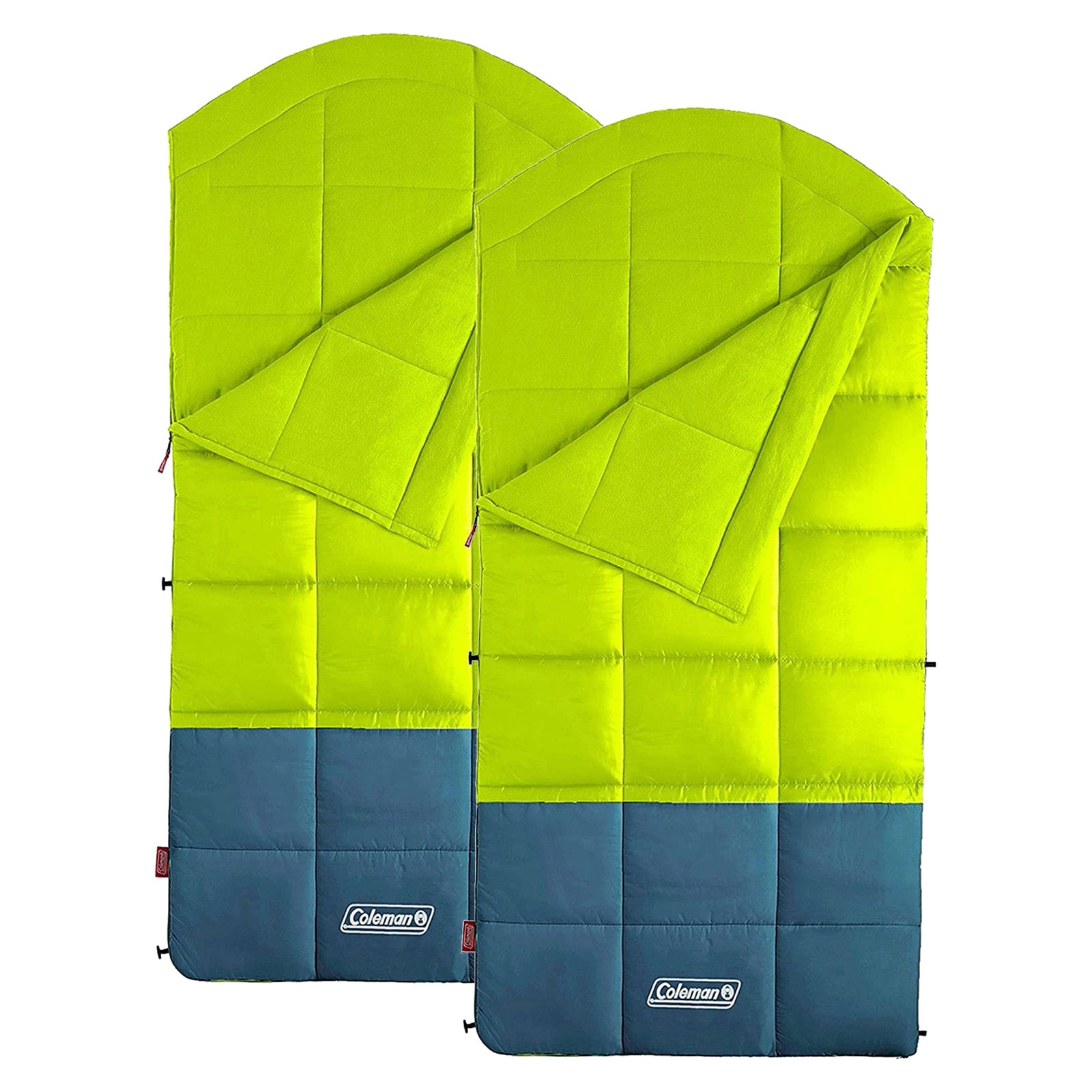 Coleman Kompact Thermolock 40 Fahrenheit Big Tall Contour Sleeping Bag (2 Pack) - VMInnovations