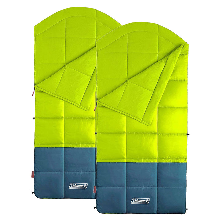 Coleman Kompact Thermolock 40 Fahrenheit Big Tall Contour Sleeping Bag (2 Pack) - VMInnovations