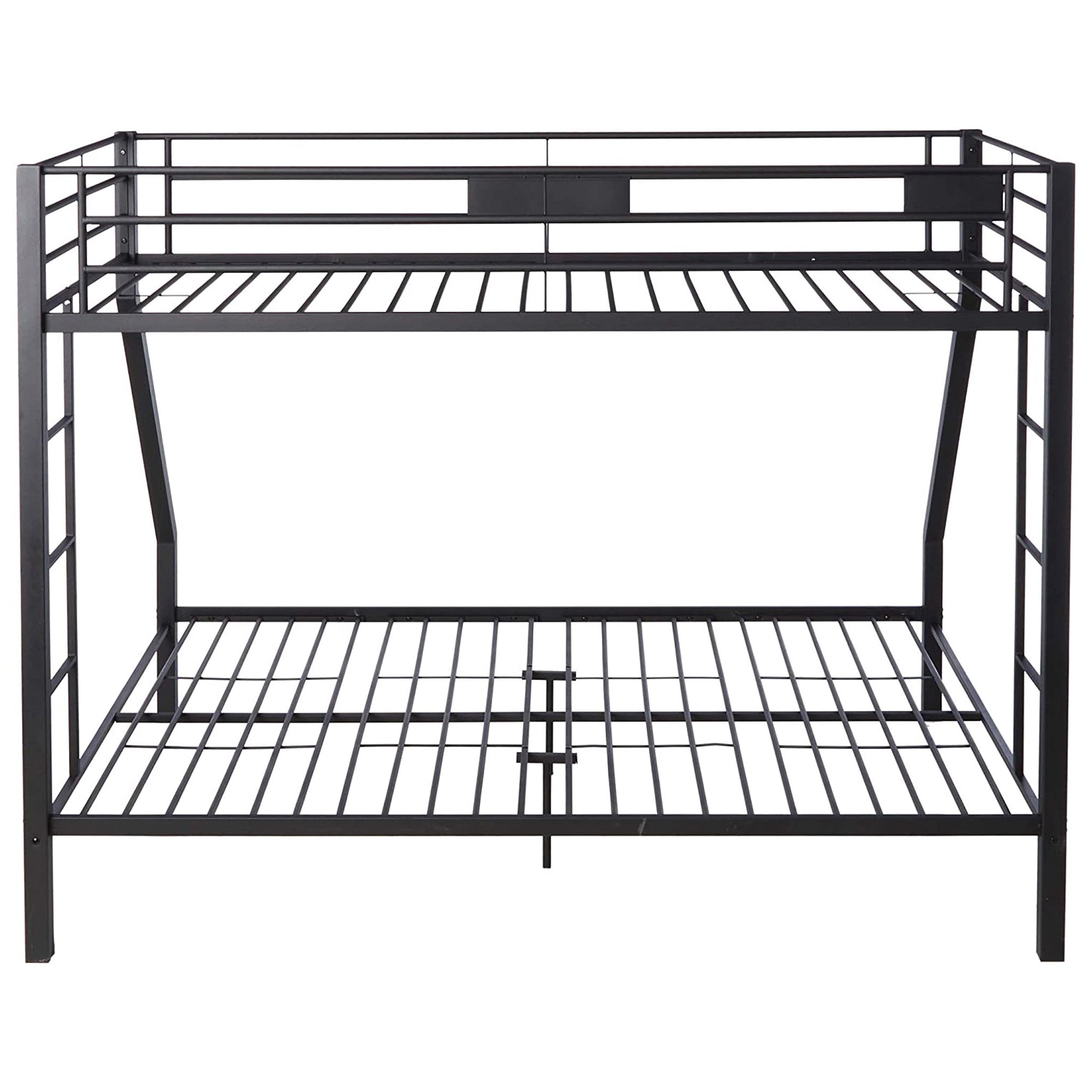 ACME Limbra Twin XL/Queen Bunk Bed Frame w/ 2 Ladders & 1 Guardrail, Black Sand