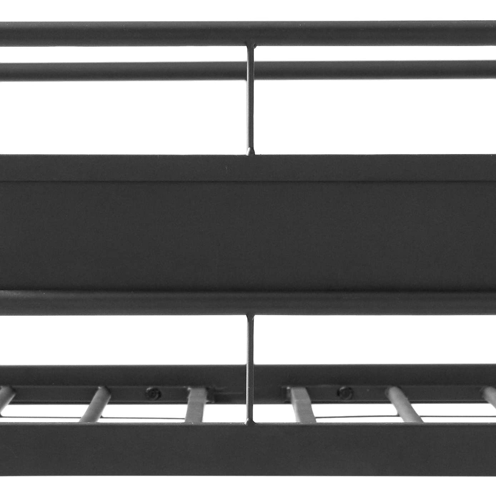 ACME Limbra Twin Full/Queen Bunk Bed Frame w/ 2 Ladders & 1 Guardrail, Black Sand