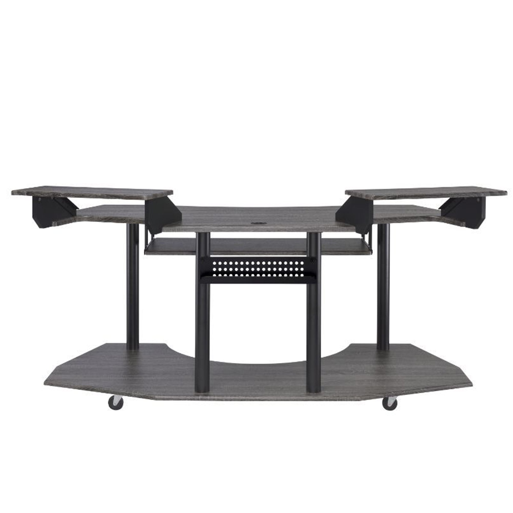 ACME 71" Eleazar Music Recording Studio Home Office Desk Hutch, Black Oak Finish (Open Box)