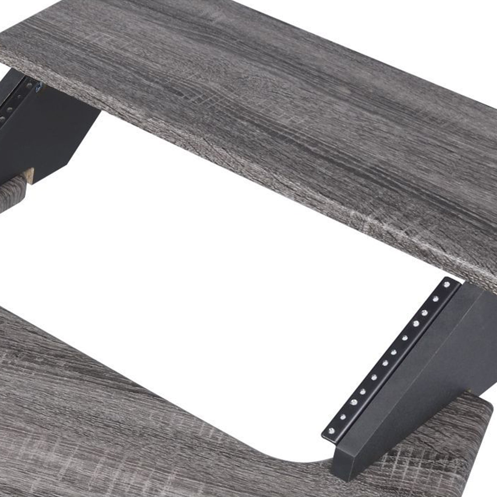 ACME 71" Eleazar Music Recording Studio Home Office Desk Hutch, Black Oak Finish (Open Box)