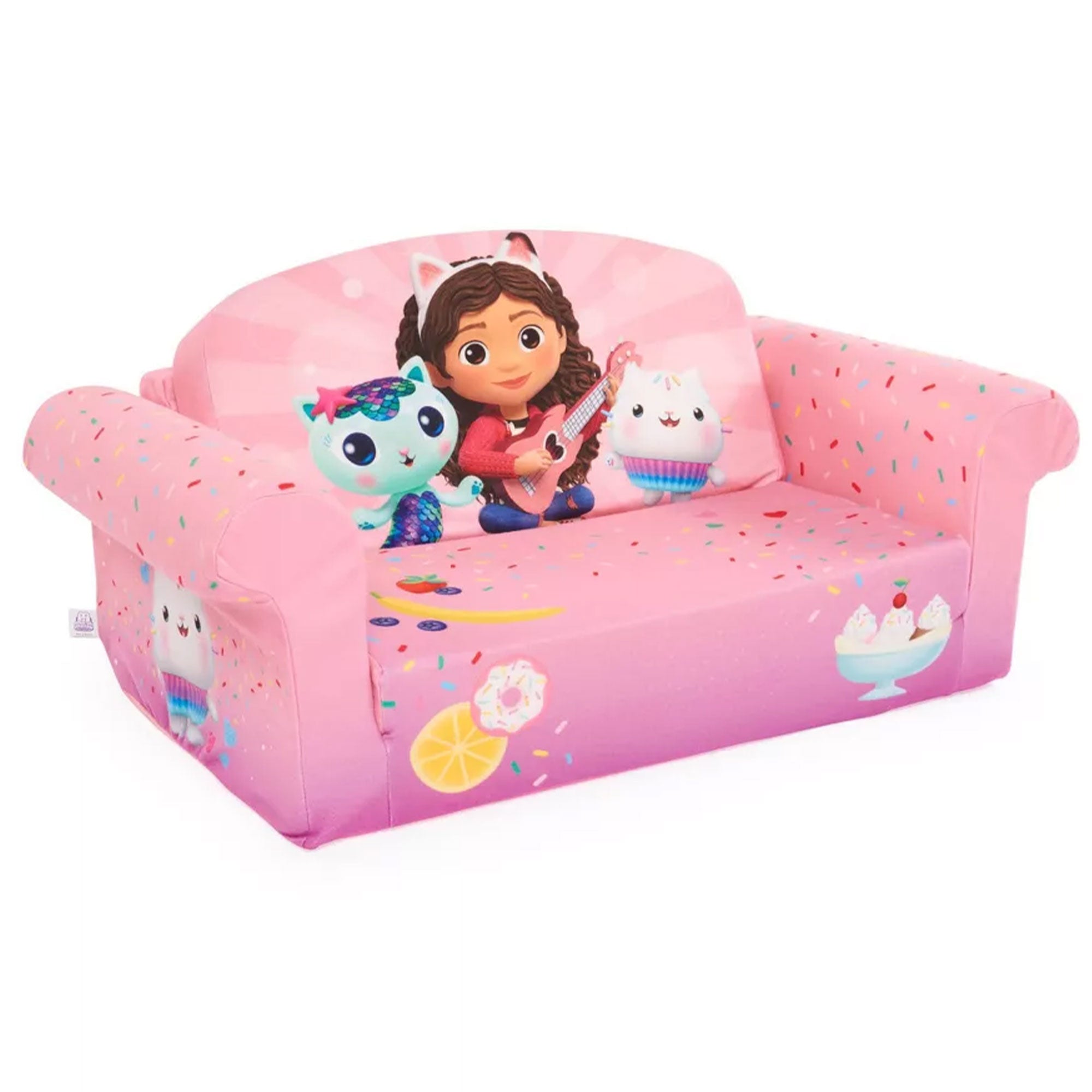 Marshmallow Furniture 2 Pack 2-in-1 Flip Open Foam Sofa Bed, Gabby's Dollhouse - VMInnovations