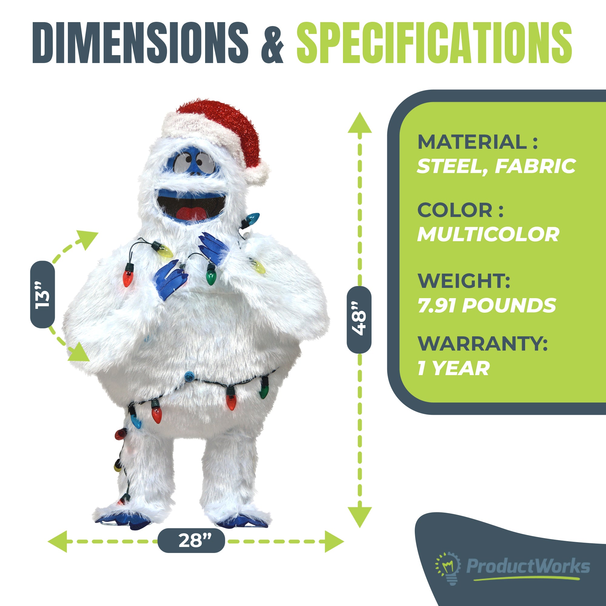 ProductWorks 48" Bumble 3D LED Pre-Lit Holiday Yard Decor w/Light Strand (Used) - VMInnovations