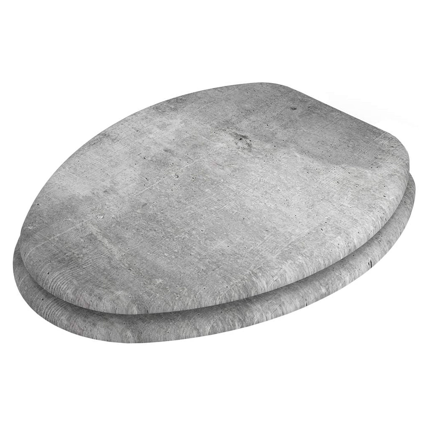 Sanilo 315 Elongated Soft Close Molded Wood Adjustable Toilet Seat, Concrete