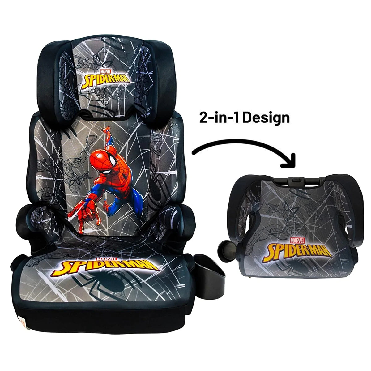 KidsEmbrace Marvel Spider-Man High Position Back Toddler Convertible Car Seat - VMInnovations