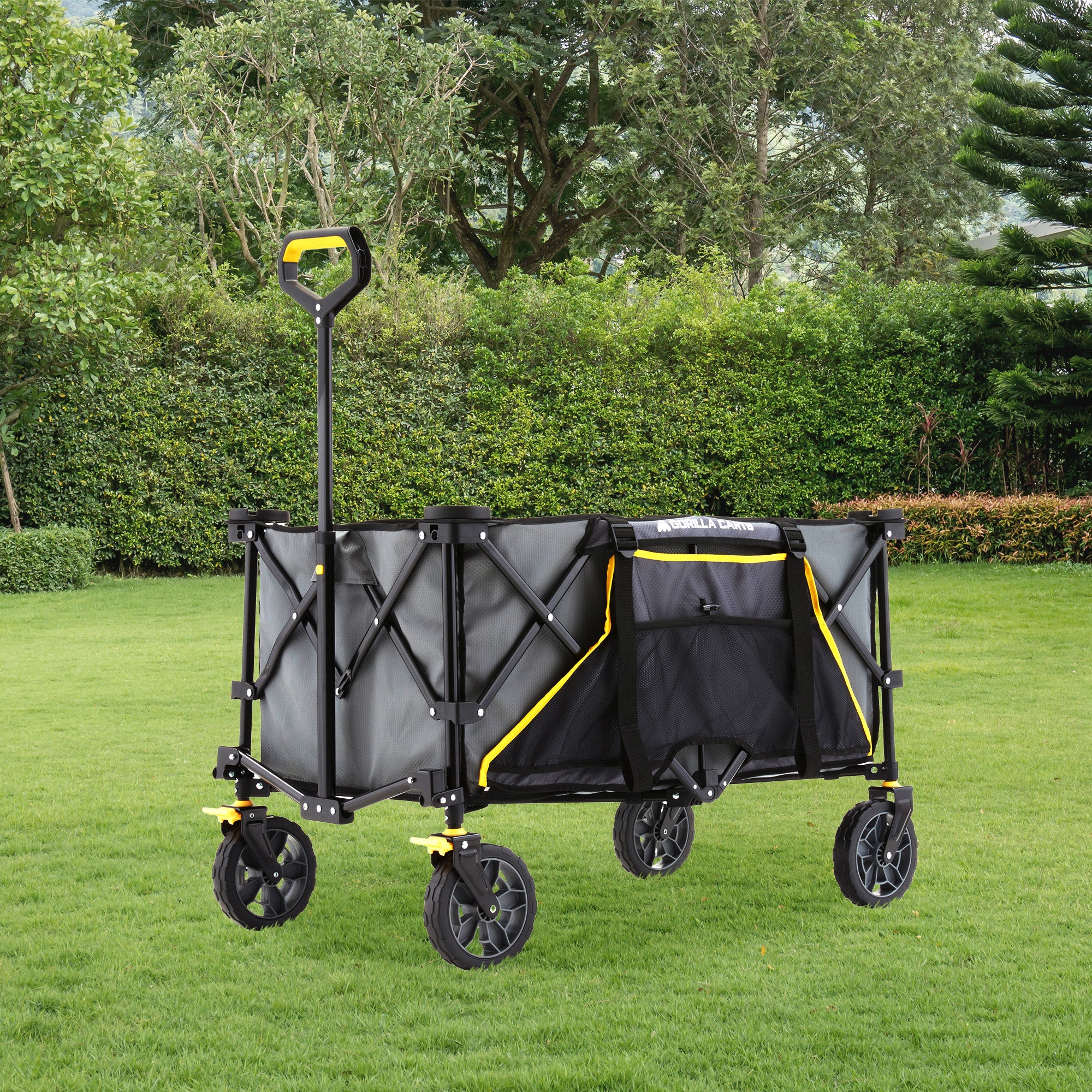 7 Cubic Feet Foldable Utility Beach Wagon with Oversized Bed, Gray (Used) - VMInnovations