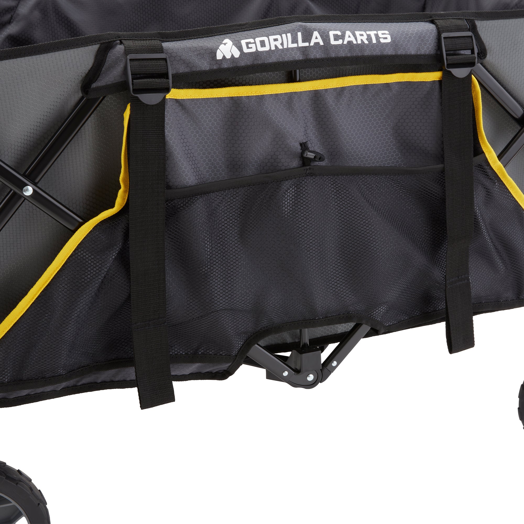 Gorilla Carts 7 Cubic Feet Foldable Utility Beach Wagon with Oversized Bed, Gray - VMInnovations