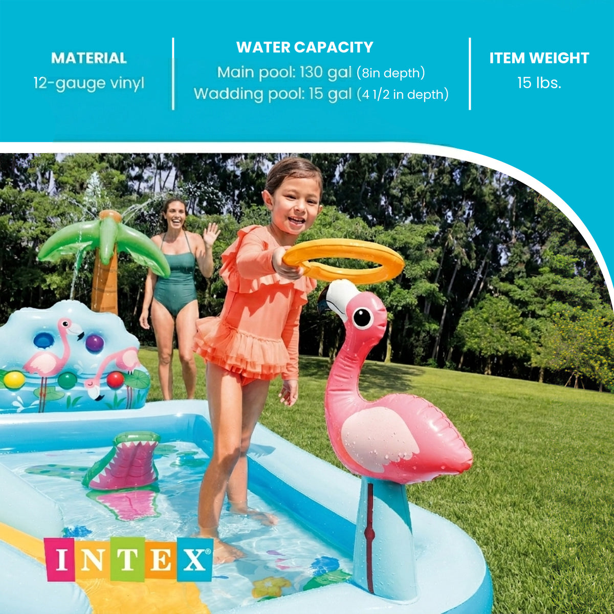 Intex Inflatable Jungle Adventure Play Center & Plastic Fun Ballz, 100 Pack