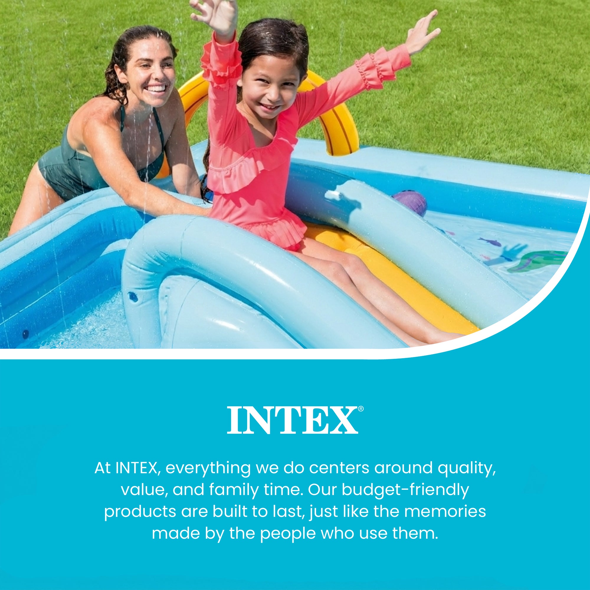 Intex Inflatable Jungle Adventure Play Center & Plastic Fun Ballz, 100 Pack