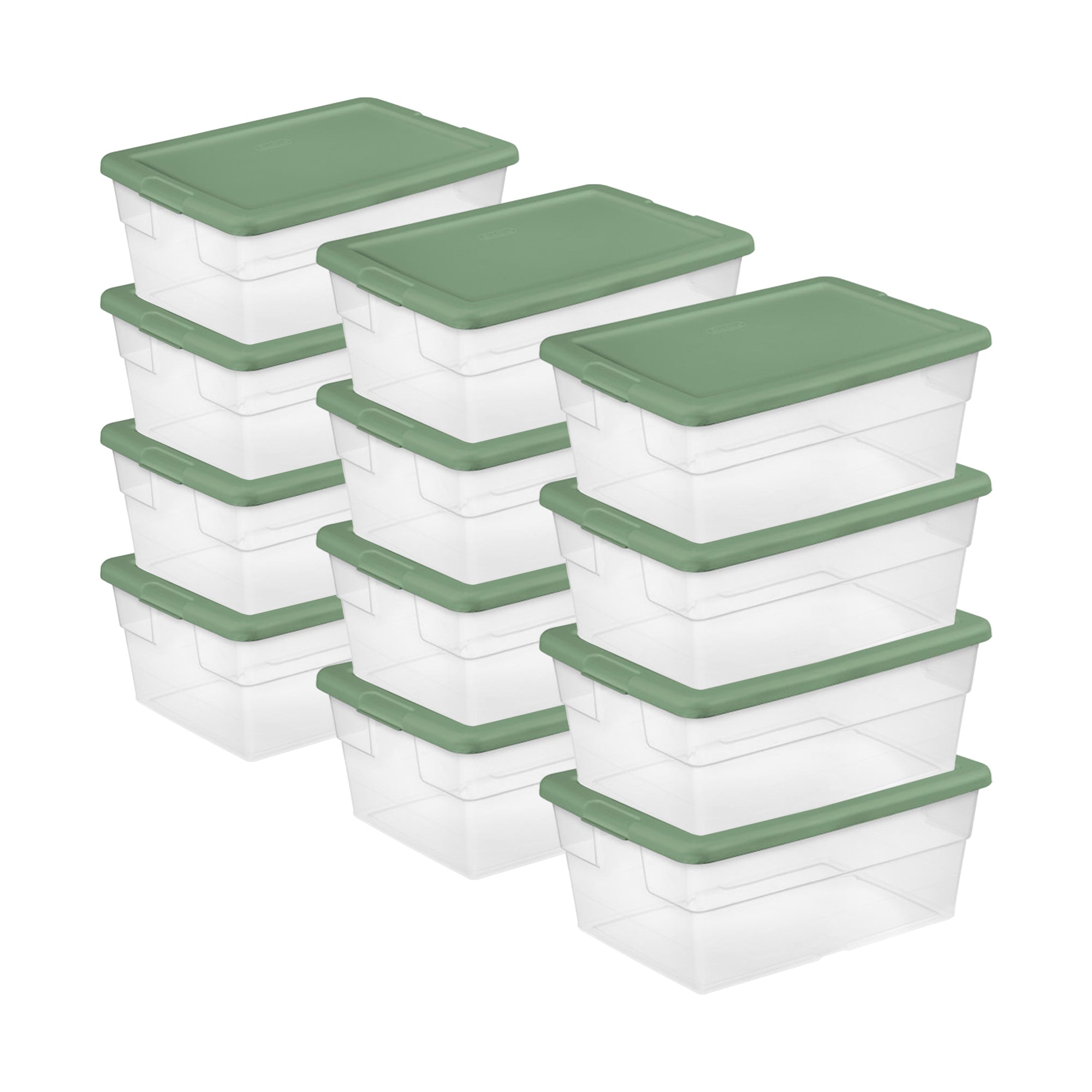 Sterilite 16 Qt Clear Plastic Storage Tote Home Organizer Bins w/Lid (12 Pack)