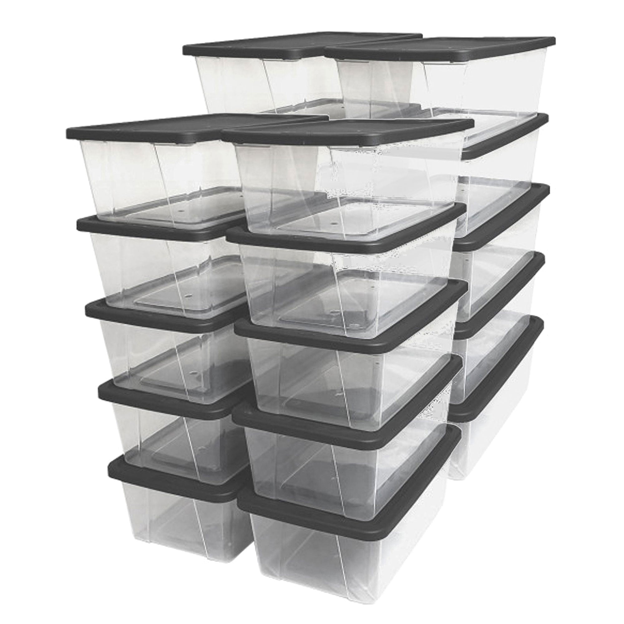 Homz Snaplock 6 Quart Clear Organizer Storage Container Bin with Lid (20 Pack) - VMInnovations