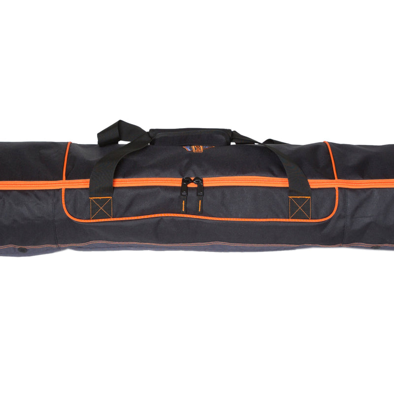 Sportube Traveler Padded 6 Foot Single Pair Ski & Pole Luggage Bag, Black/Orange