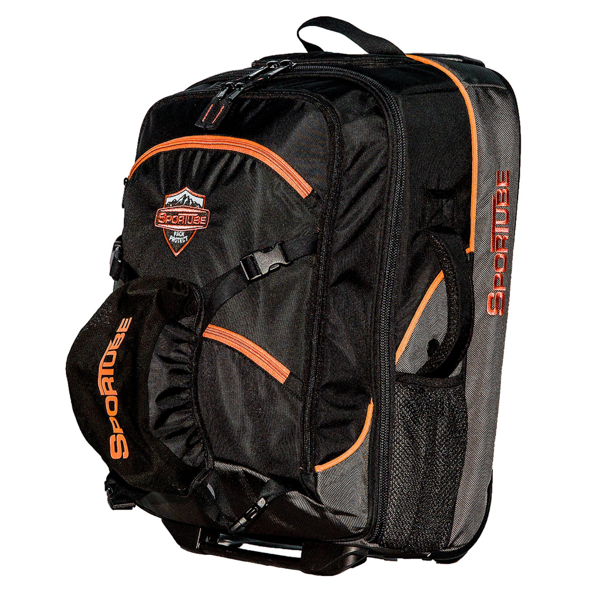 Sportube Cabin Cruiser Wheeled Carry On Padded Gear & Travel Boot Bag, Orange - VMInnovations