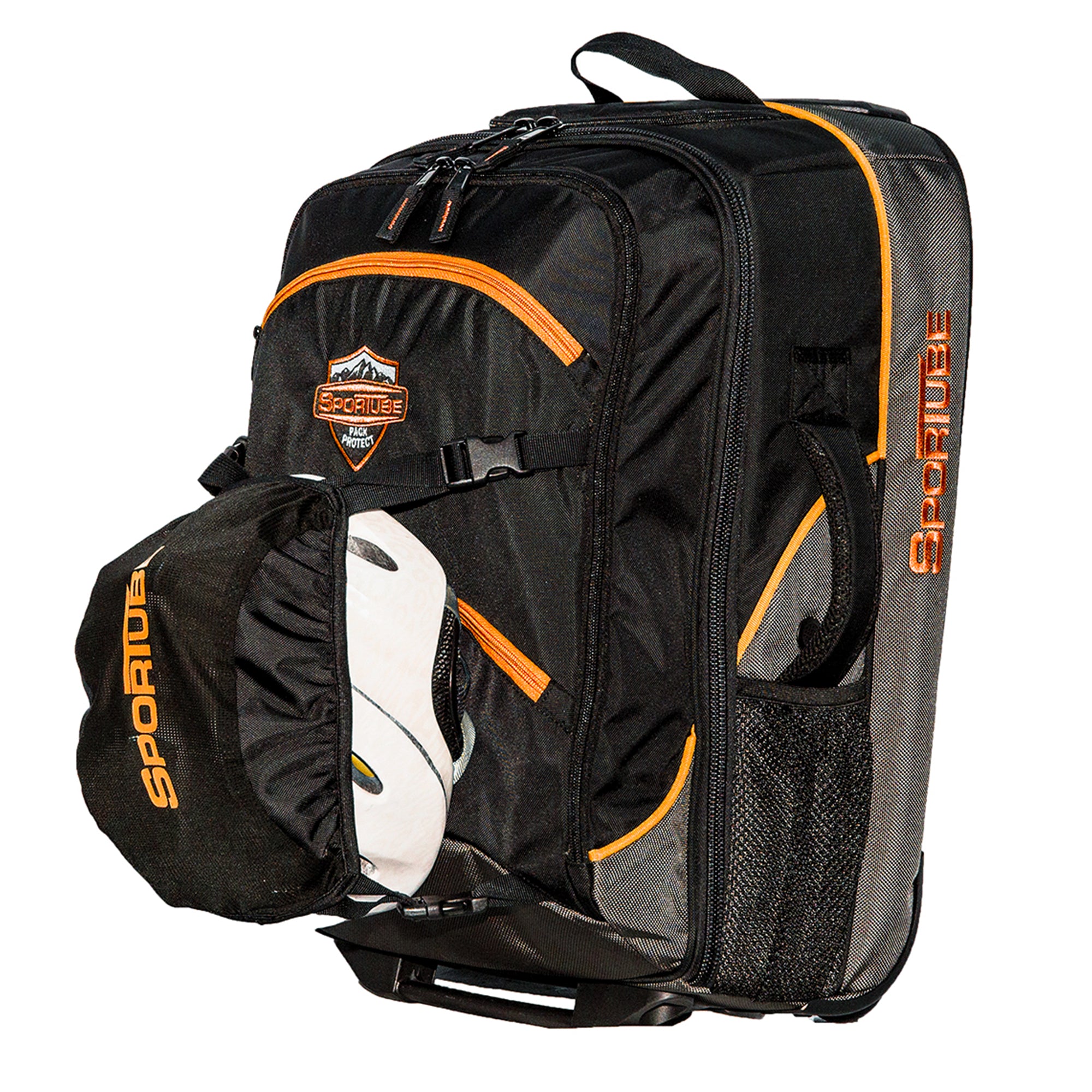 Sportube Cabin Cruiser Wheeled Carry On Padded Gear & Travel Boot Bag, Orange - VMInnovations