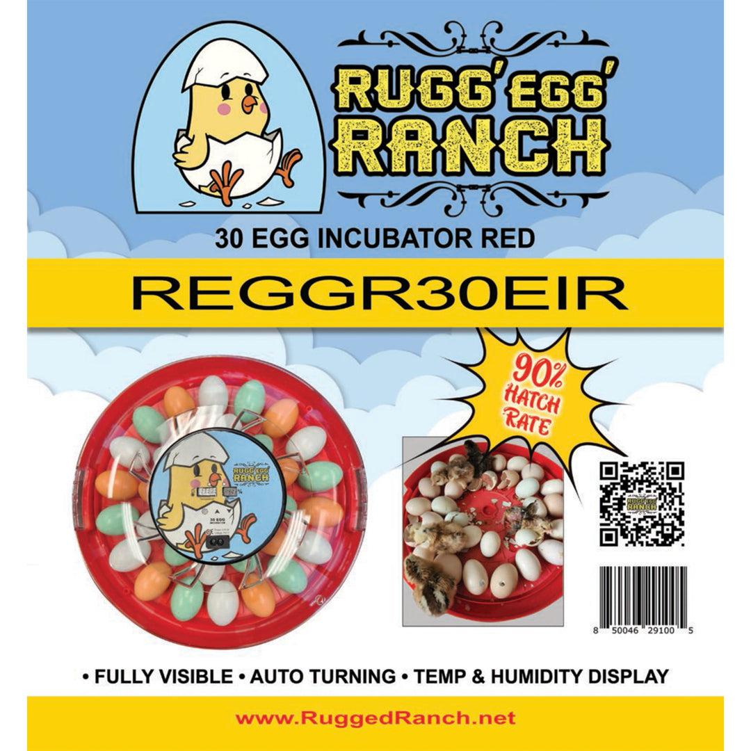 Rugg'EGG' Ranch 30 Egg Auto Turning Incubator w/Temperature & Humidity Display - VMInnovations