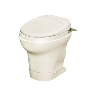 Thetford 31668 Aqua Magic V Hand Flush RV Travel High Profile Toilet, Parchment
