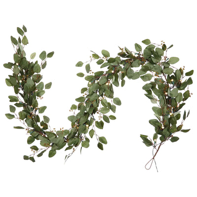 Noma Pre-Lit 9' Eucalyptus Christmas Garland with Battery Operated LED Lights