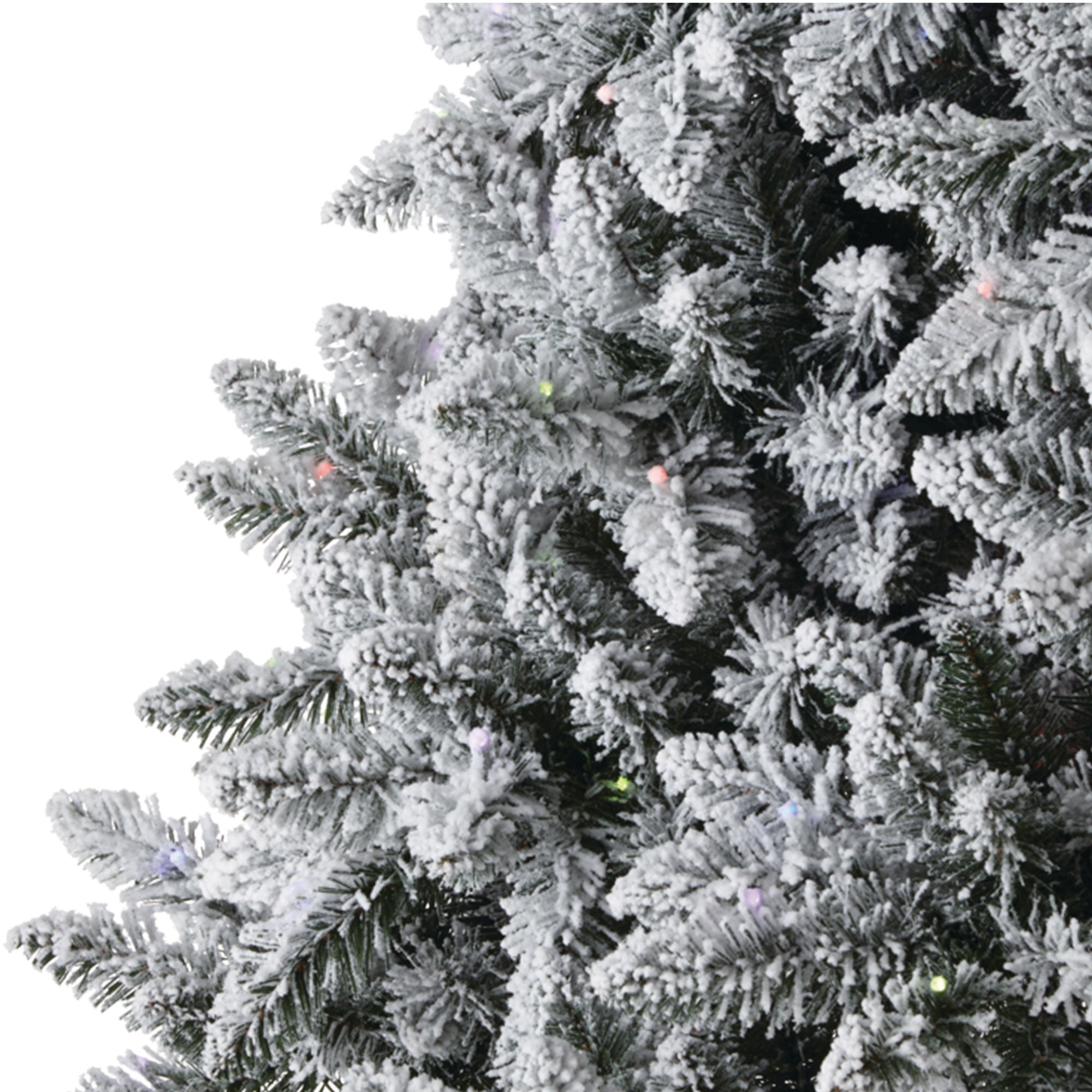 NOMA 7 FT Flocked Cypress Prelit Artificial Tree w/Multicolor Lights (Open Box) - VMInnovations