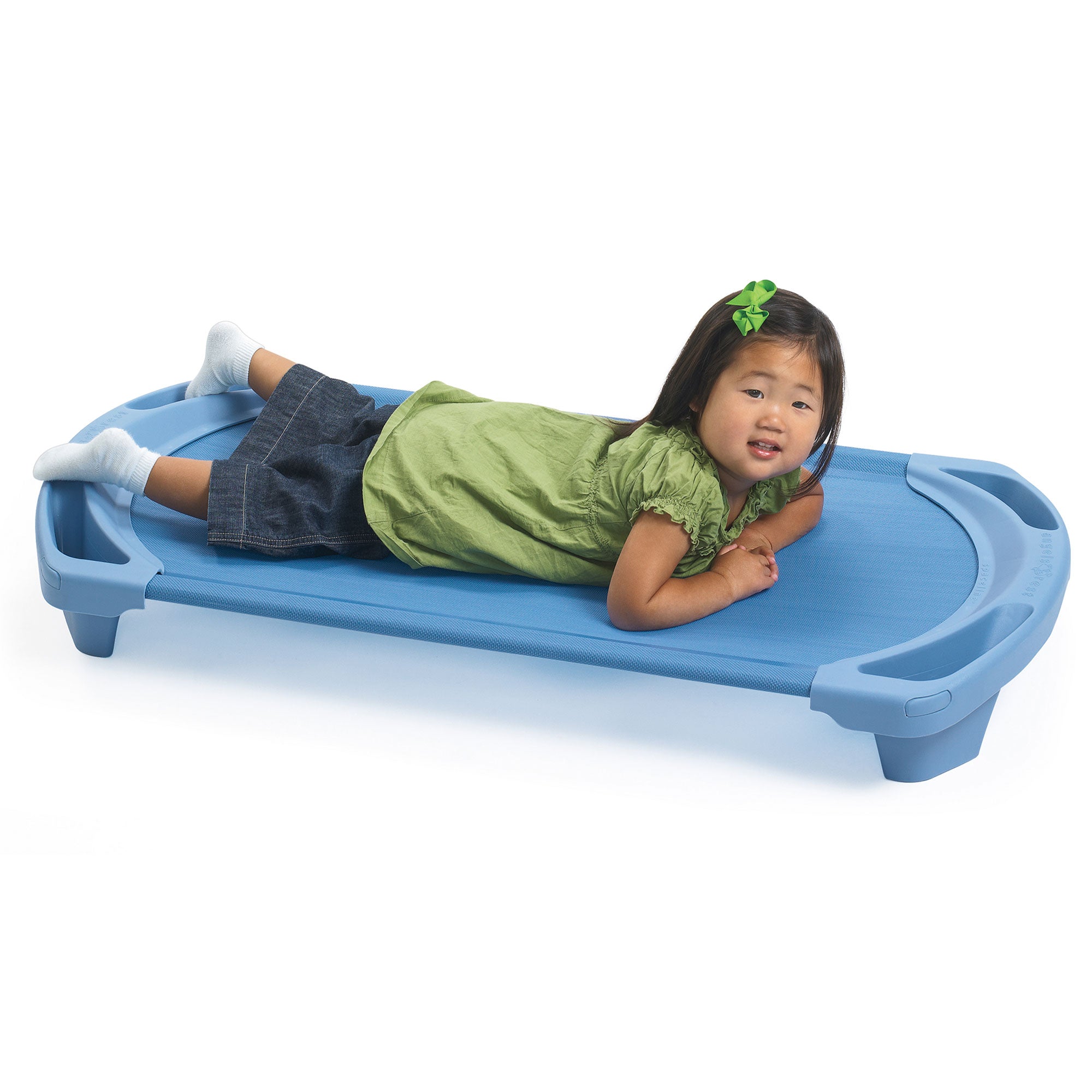 Angeles SpaceLine Toddler Portable Nap Cots for Kids, Wedgewood Blue (4 Pack)