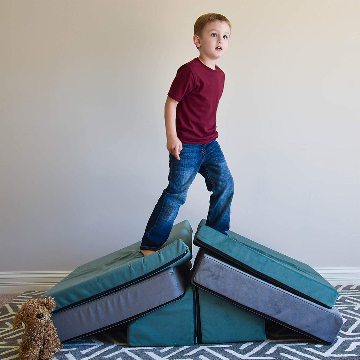Children's Factory Multipurpose Whatsit Flexible Seating Kids Sofa Couch, Gray - VMInnovations