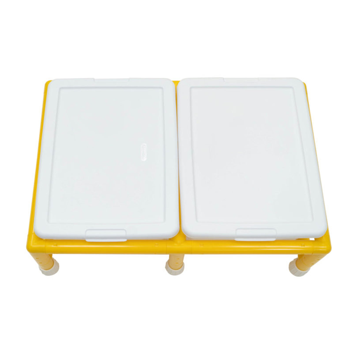 Children's Factory Mini Double Discovery Sensory Kids Table with 2 Tubs, Yellow - VMInnovations