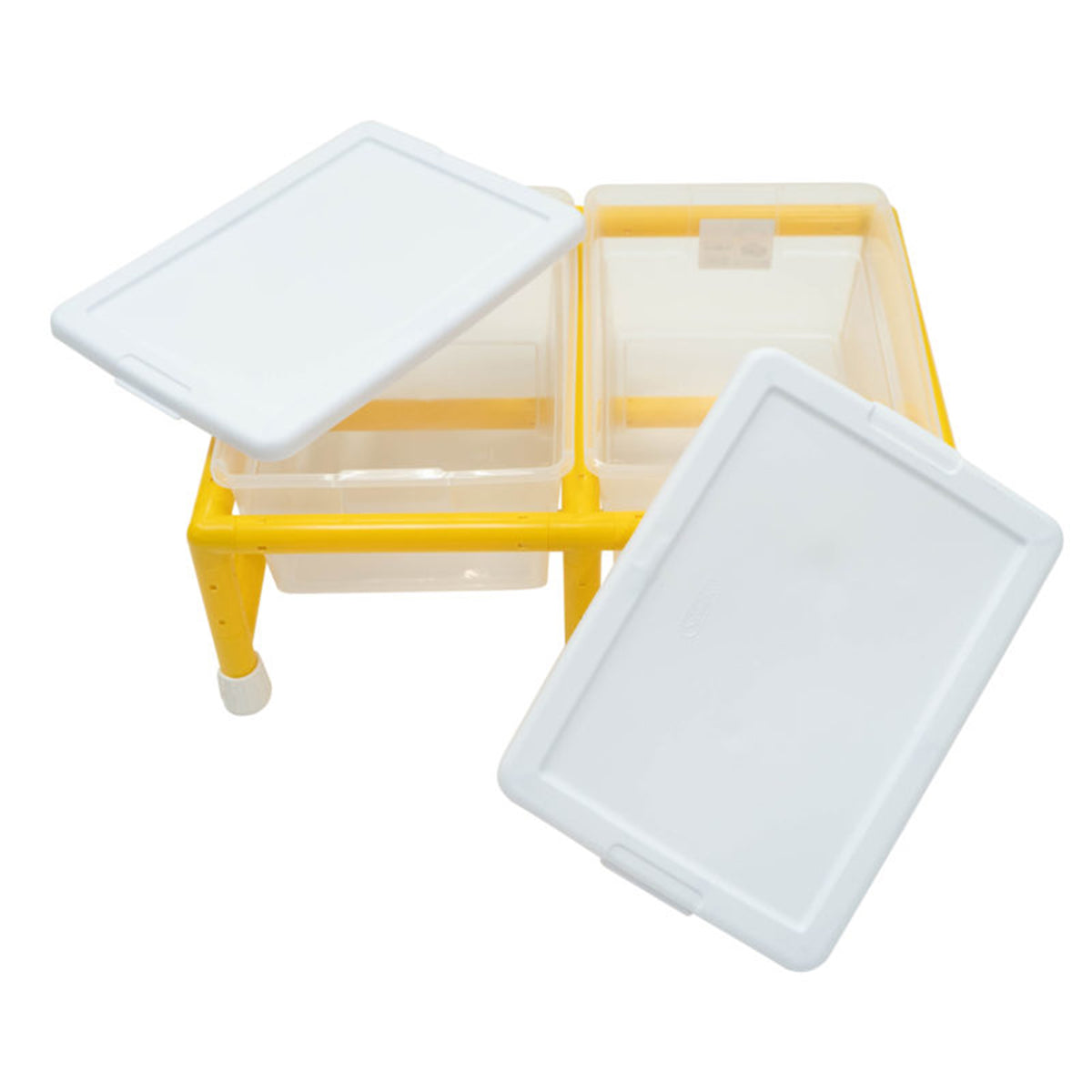 Children's Factory Mini Double Discovery Sensory Kids Table with 2 Tubs, Yellow - VMInnovations