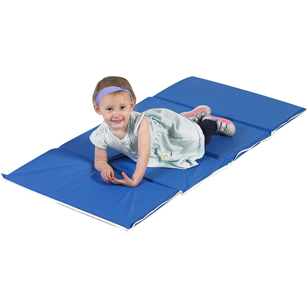 Children's Factory 2 Inch Tough Duty Daycare Folding Rest Mat, Blue (5 Pack) - VMInnovations