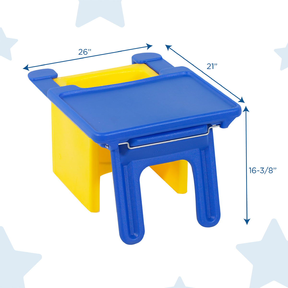 Children's Factory Edutray Converts Cube Chair to Kids Desk For Toddlers, Blue - VMInnovations