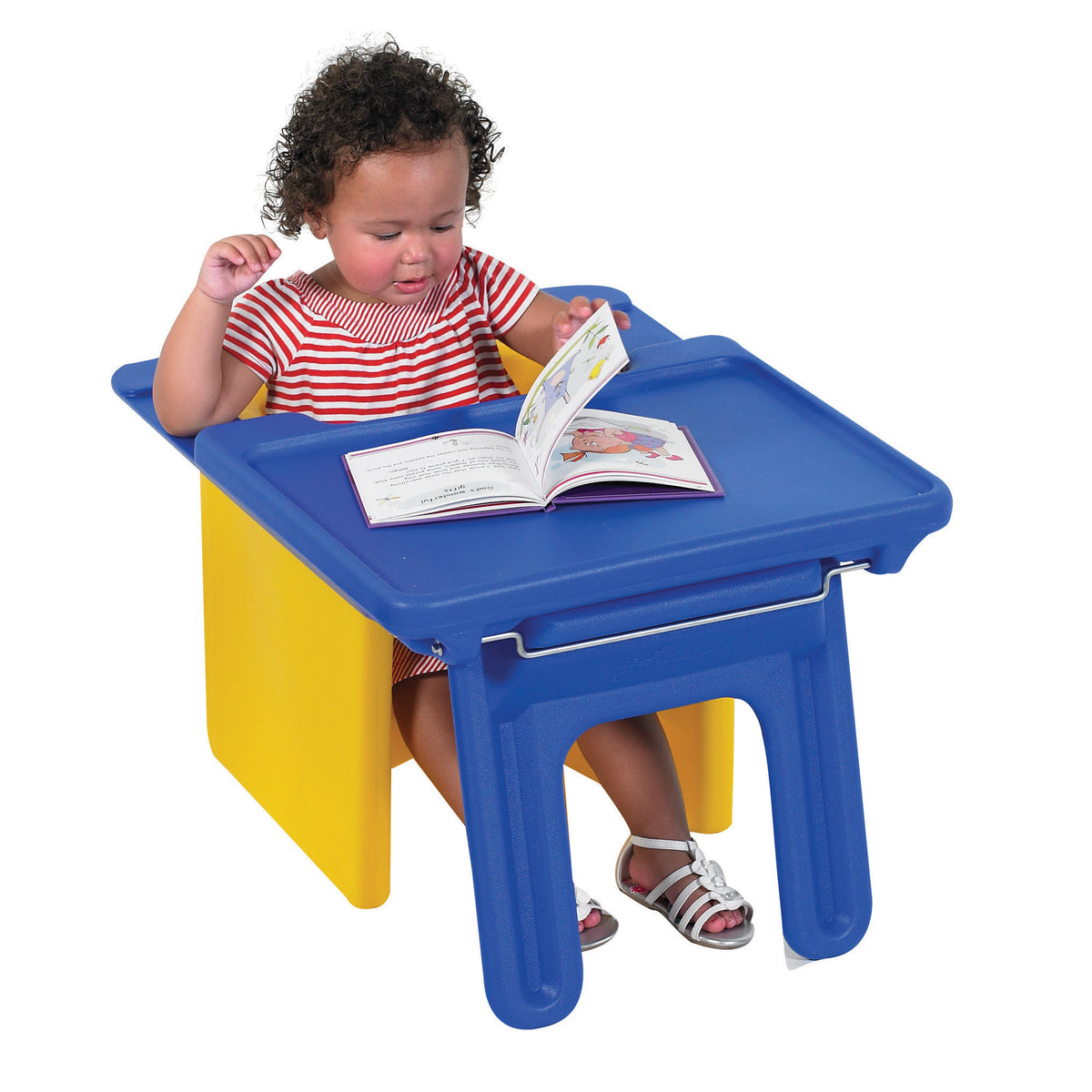Children's Factory Edutray Converts Cube Chair to Kids Desk For Toddlers, Blue - VMInnovations