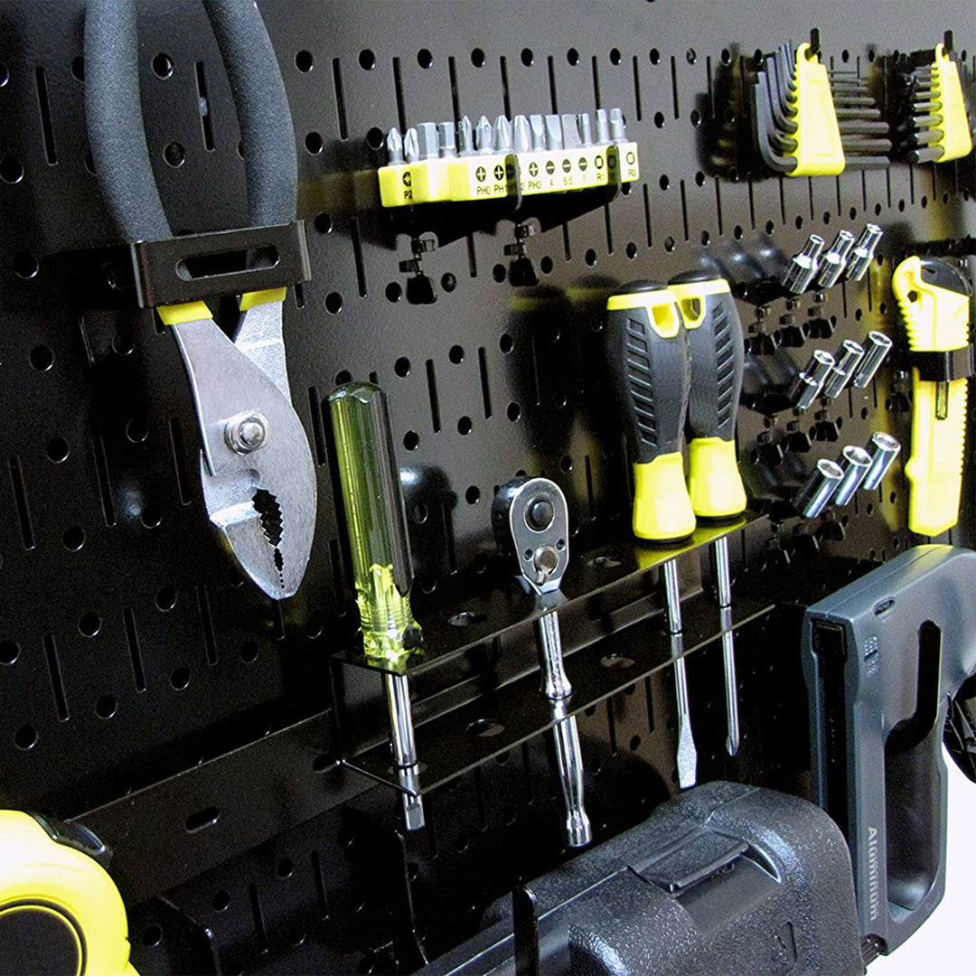 Wall Control 32" x 16" Horizontal Pegboard Garage Tool Organizer, Black (2 Pack) - VMInnovations