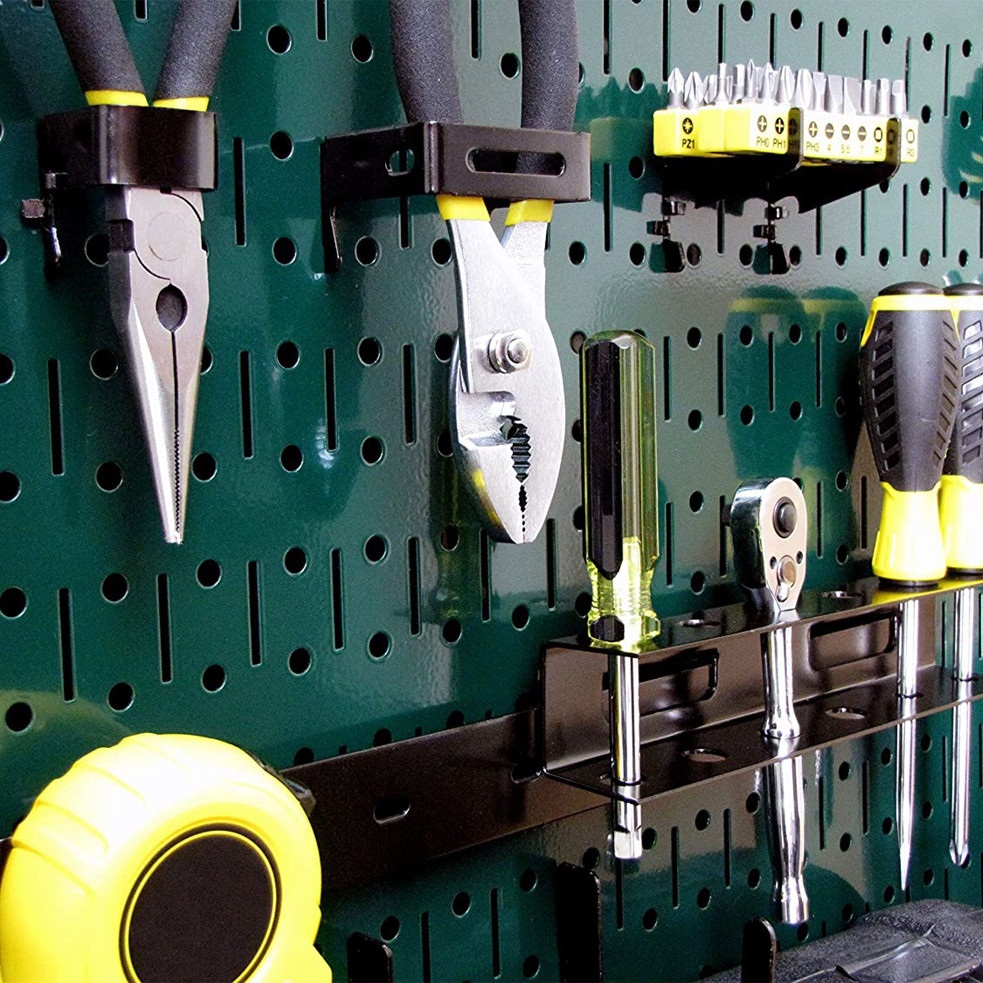 Wall Control 32" x 16" Horizontal Pegboard Garage Tool Organizer, Green (2 Pack) - VMInnovations