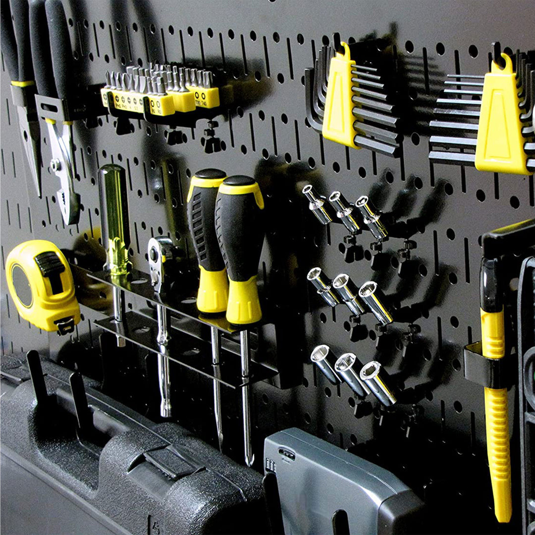 Wall Control 32" x 16" Horizontal Pegboard Garage Tool Organizer, Black (3 Pack) - VMInnovations