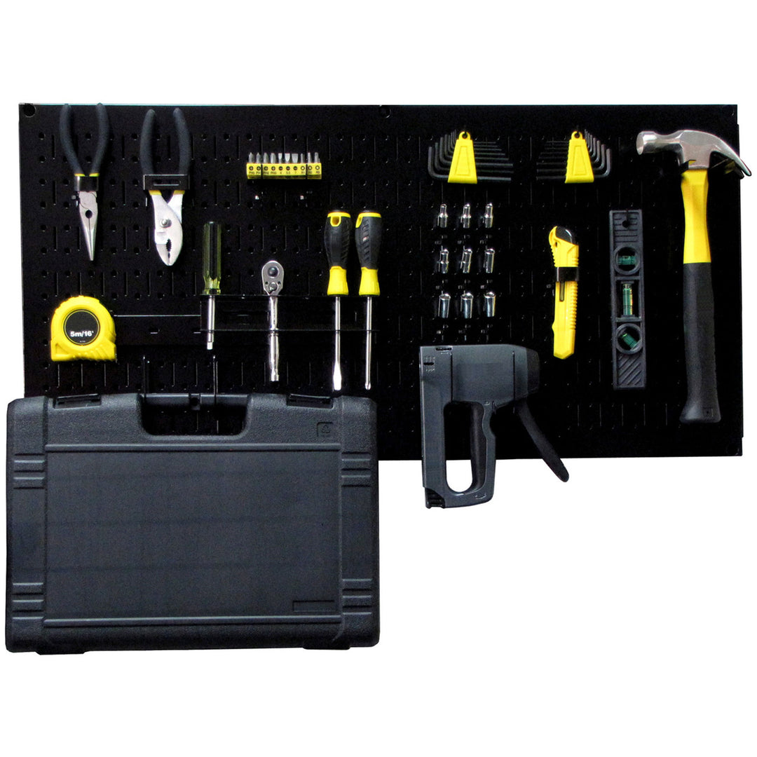 Wall Control 32" x 16" Horizontal Pegboard Garage Tool Organizer, Black (3 Pack) - VMInnovations