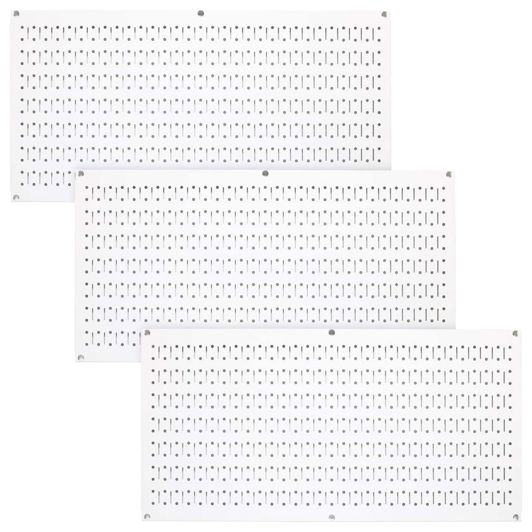 Wall Control 32" x 16" Horizontal Pegboard Garage Tool Organizer, White (3 Pack) - VMInnovations