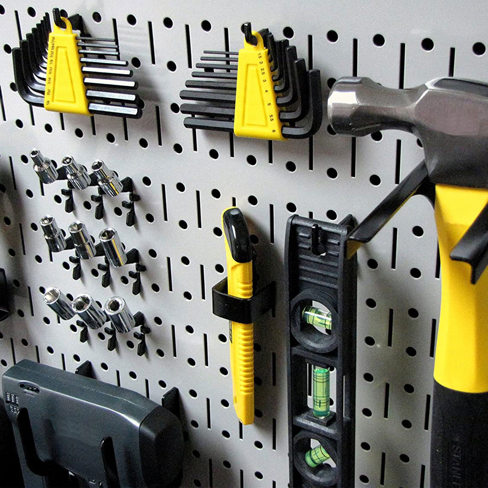 32" x 16" Horizontal Pegboard Garage Tool Organizer, Gray (3 Pack) (Open Box) - VMInnovations
