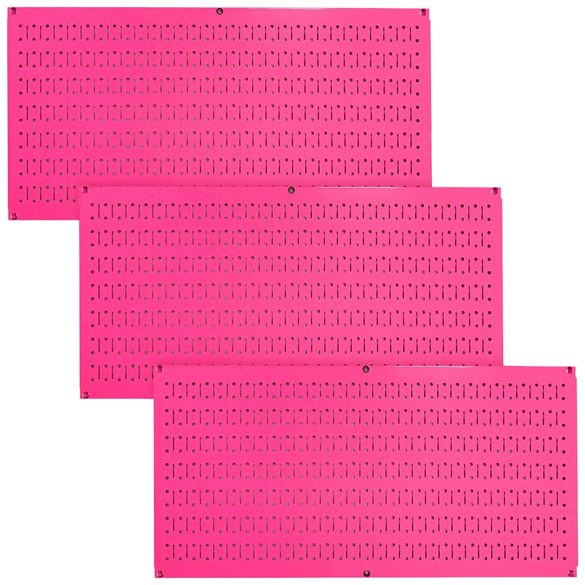 Wall Control 32" x 16" Horizontal Pegboard Garage Tool Organizer, Pink (3 Pack) - VMInnovations
