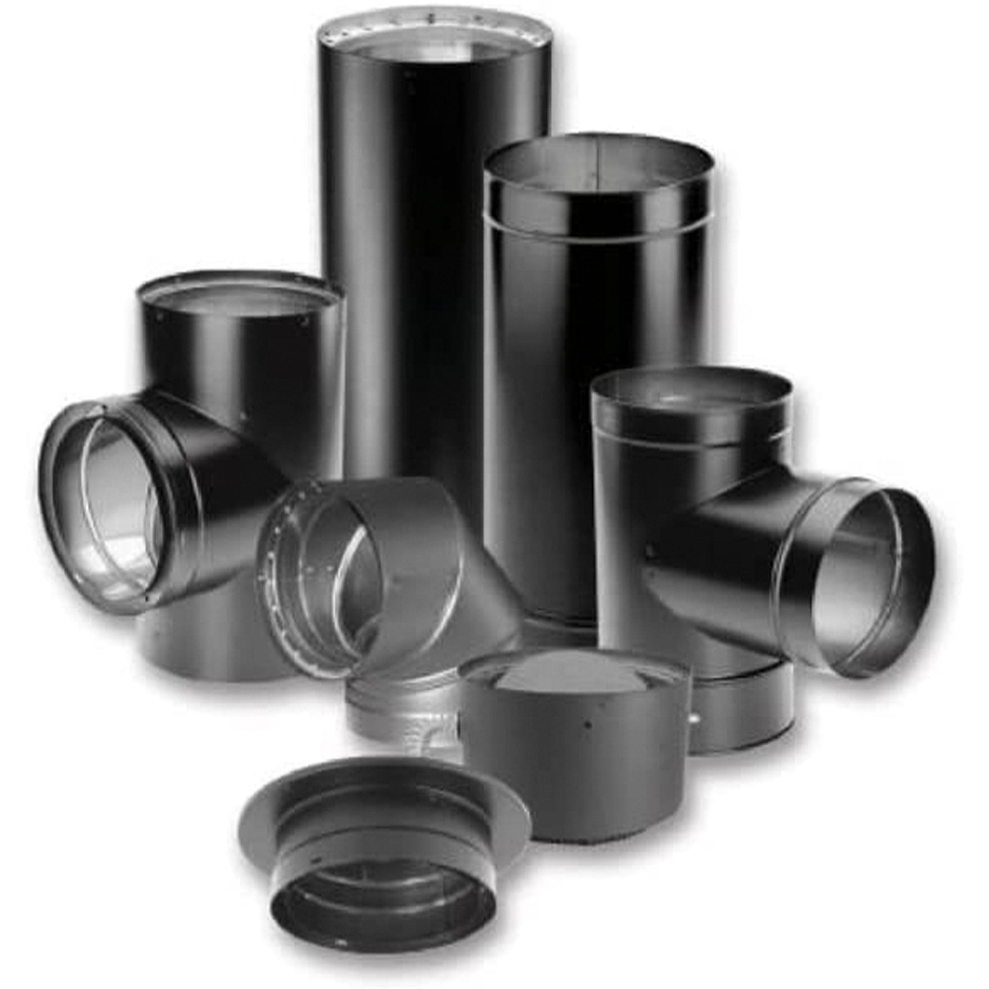 DuraVent DuraBlack 6DBK-12 6 Inch Steel Single Wall Interior Stove Pipe, Black - VMInnovations