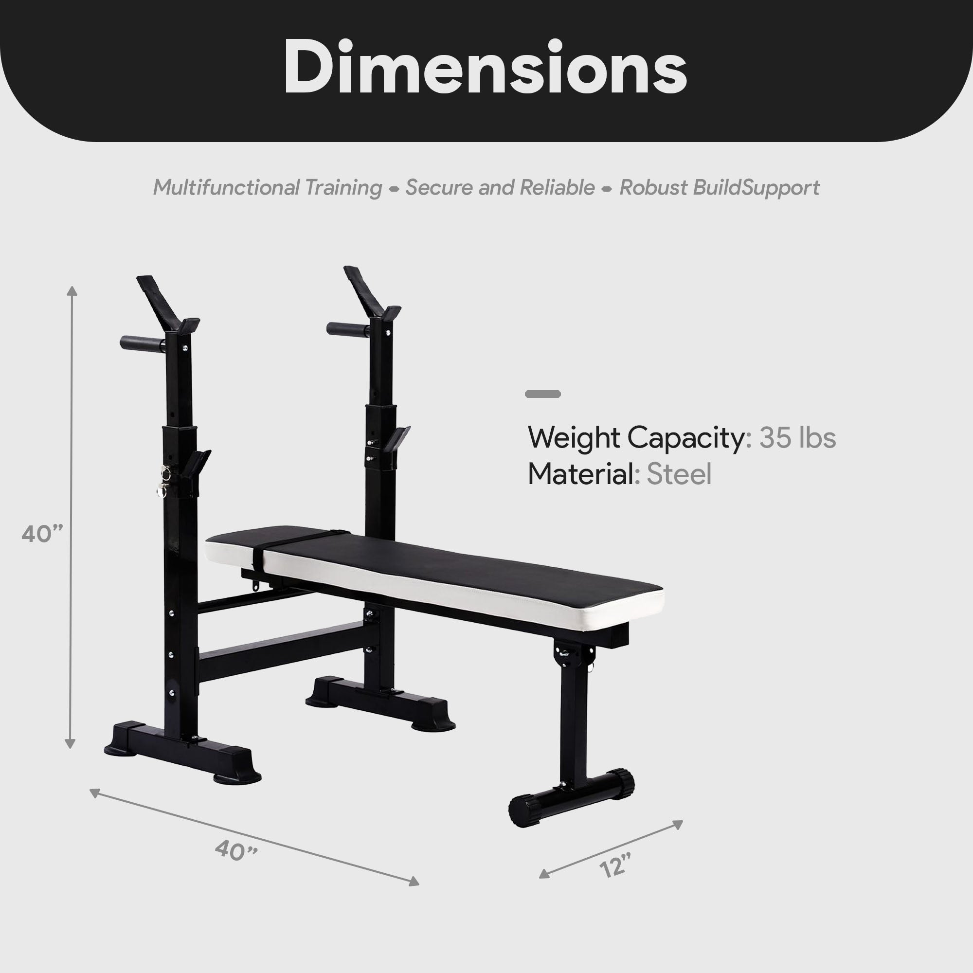 BalanceFrom Fitness Adjustable Strength Training Workout Station, Black (Used) - VMInnovations