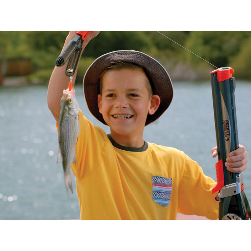 Goliath Kids Rocket Fishing Pole Rod and Reel Bundle with Ventilated Bait Bucket