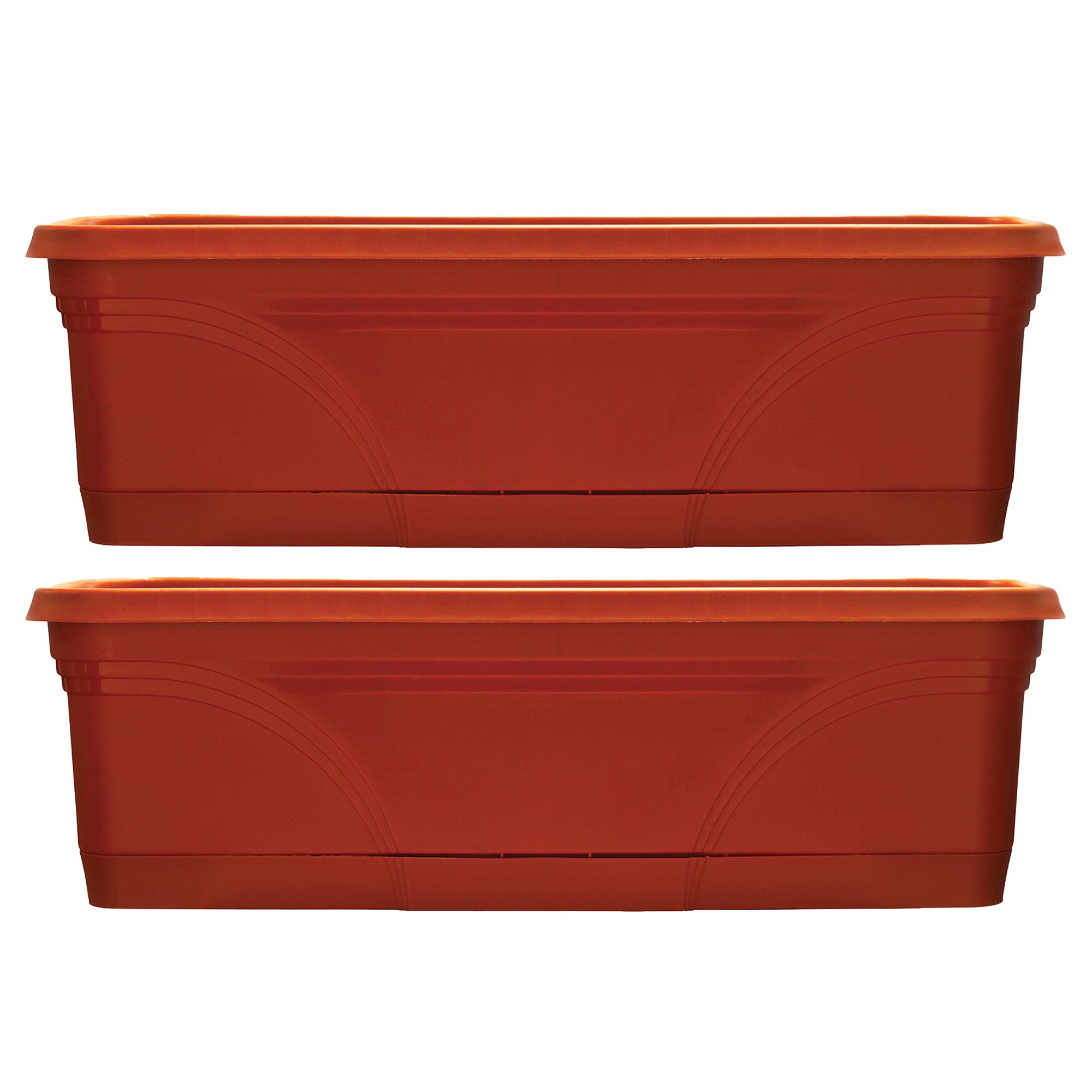Southern Patio 36 Inch Medallion Hanging Garden Box Planter, Terracotta (2 Pack)