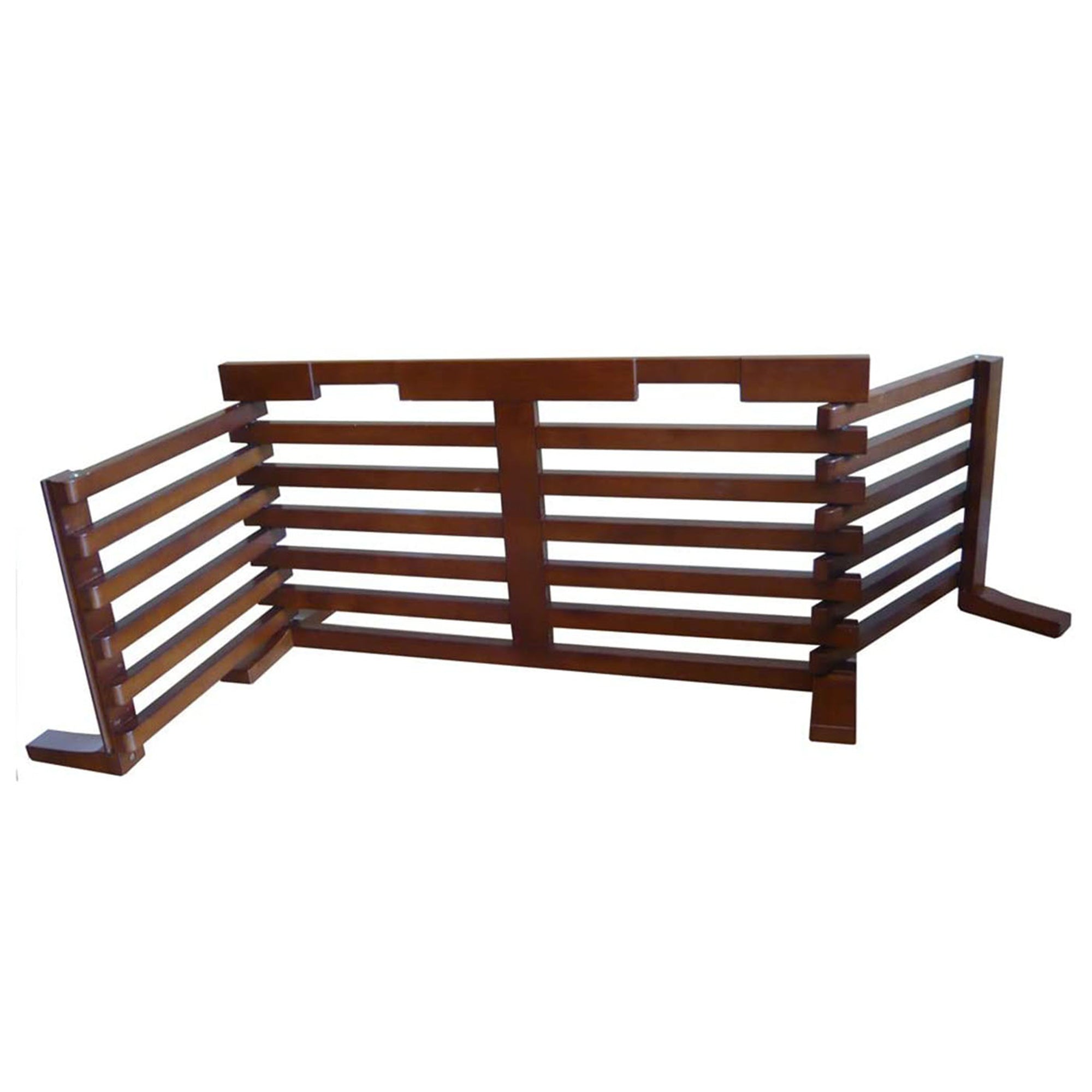 Merry PTH1031722510 Pet Cat Washroom Bench with Removable Partition Wall, Gray + Merry Products Wooden 6 Foot Dog Gate-N-Crate for Small to Medium Pets, Walnut