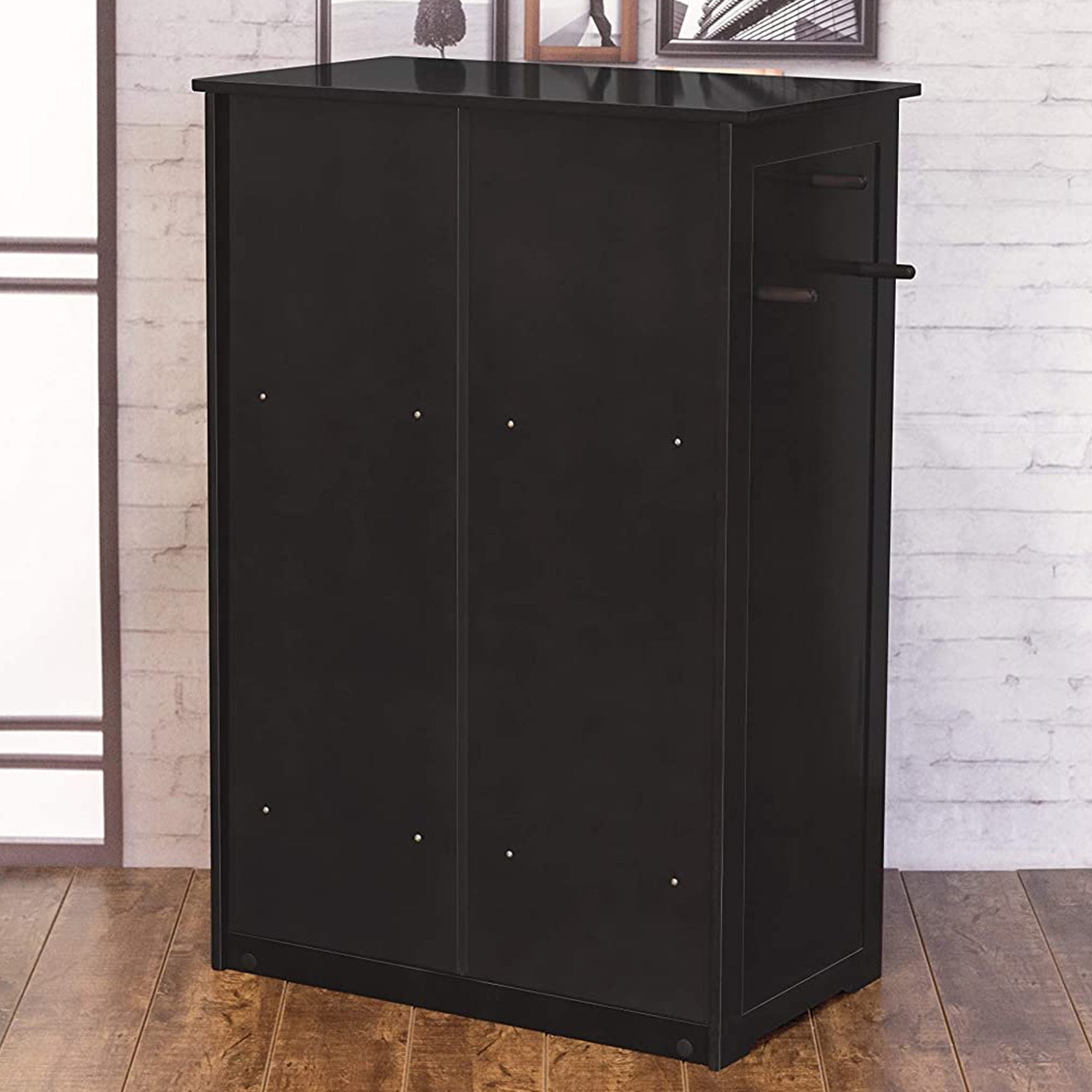 Merry Products Decorative Pet Cage w/ Protection Box End Table, Black + Zoovilla Pet Feeder Large Storage Bin with Hidden Elevated Dog Bowl Stand, Black