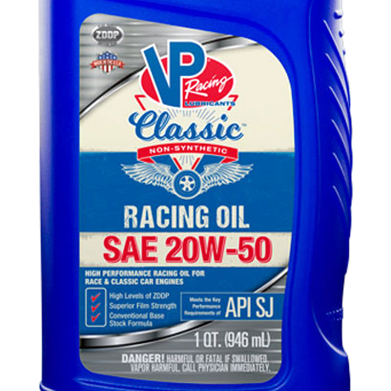 VP Racing Fuels 2691 Classic Non Synthetic Racing Oil, Quart, SAE 20W-50, 2 Pack