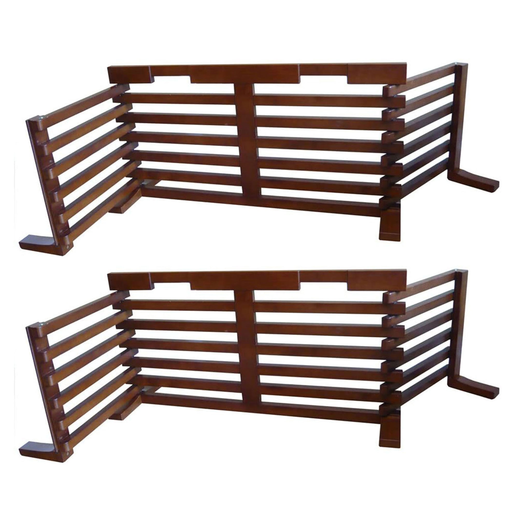Merry Products Wooden 6 Foot Dog Gate-N-Crate for Small to Medium Pets, Walnut (2 Pack)